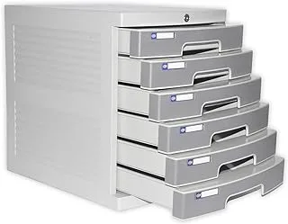 FIS FSOTUS-3K 6 Drawers File Cabinet with Key, Plastic