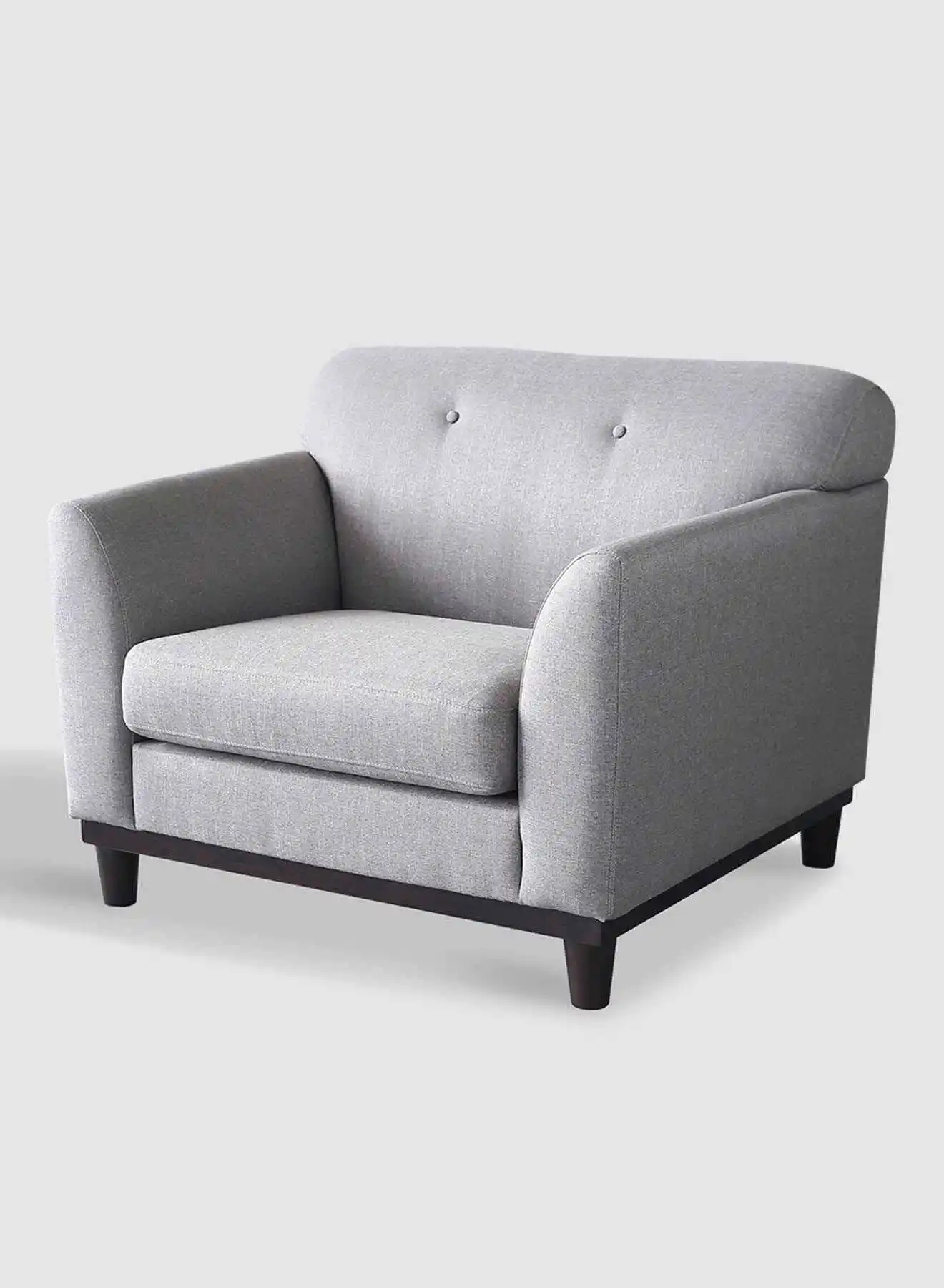 Switch Armchair - Upholstered Fabric Grey Wood Couch - 1010 X 940 X 790 - Relaxing Sofa