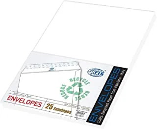 FIS FSWE1027PRC25 Recycled Peel and Seal Envelopes 25-Pieces, 324 mm x 229 mm Size, White