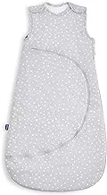 SnuzPouch Baby Sleeping Bag, 2.5 Tog – White Star Design – Soft 100% Cotton with Zip for Easy Nappy Changing – 0-6M