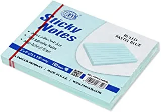 FIS Sticky Note Pad, 3X4 inches, Pack of 12, Ruled Pastel Blue -FSPO3X4RPBL