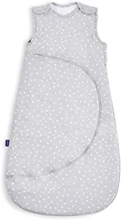 SnuzPouch Baby Sleeping Bag, 0.5 Tog – White Spot Design – Soft 100% Cotton with Zip for Easy Nappy Changing – 0-6M