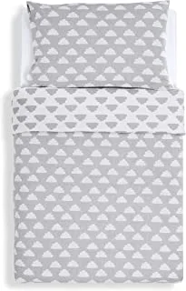 Snuz Designz Duvet and Pillow Case Set, Cloud, Grey/White, 630 g