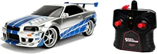 Jada Fast and Furious 1:16 Scale GTR RC Nissan Skyline Car, Multicolor