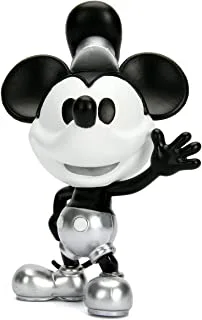 Jada Disney Mickey Mouse Steamboat Willie Figure, 4 inch Size, Silver/Black