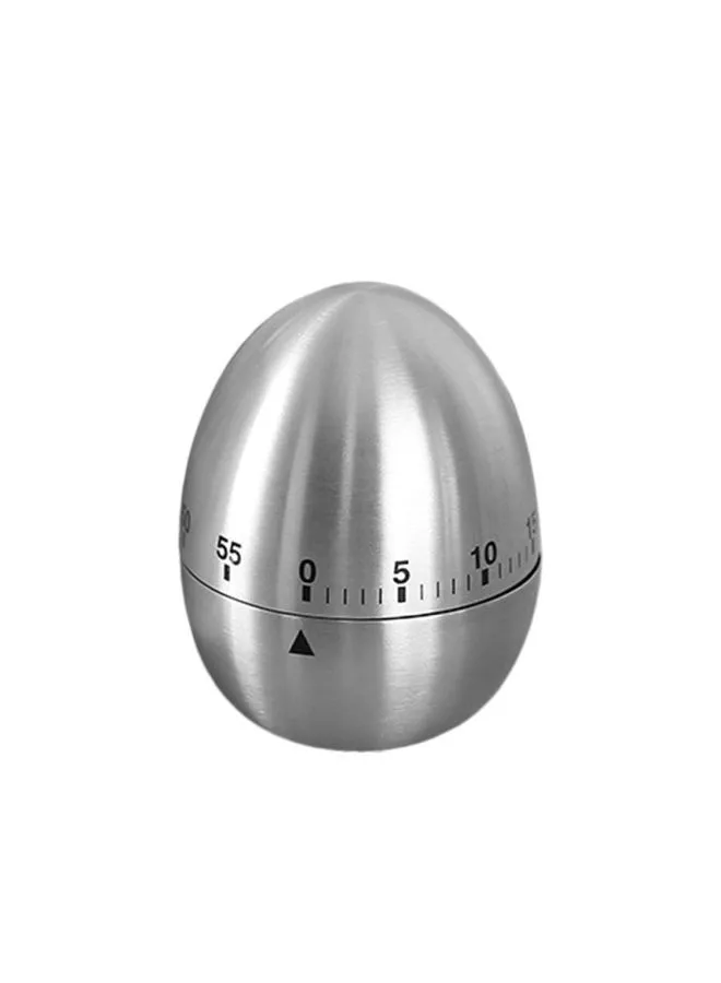 Generic Egg Shaped Kitchen Cooking Timer Silver 6x6x7.5centimeter