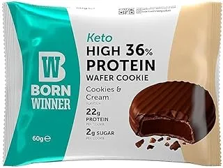 Born Winner Keto Cookies N Cream Wafer Protein Bar, 60 g