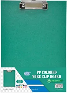 FIS Colored Polypropylene Single Clip Board with Wire Clip, A4 Size, Blue