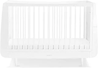 SnuzKot Skandi Convertible Cot Bed - White, 120 x 81 x 25.5 Cm, Suitable from Birth to 10 years with Extension Kit