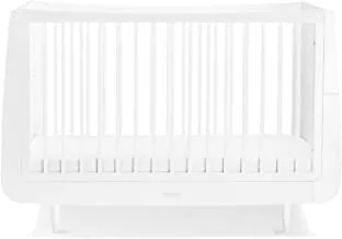 SnuzKot Skandi Convertible Cot Bed - White, 120 x 81 x 25.5 Cm, Suitable from Birth to 10 years with Extension Kit