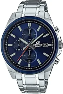Casio EFV-610DB-2AVUDF Men's Edifice Standard Chronograph Stainless Steel Band Analog Watch with Blue Dial and Date Display
