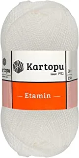 Kartopu K010 Etamin Knitting Yarn 30 g, 150 Meter Length, White