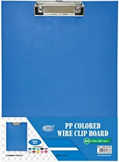 FIS Colored Polypropylene Single Clip Board with Wire Clip, A4 Size, Black
