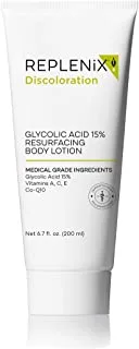 Replenix Glycolic Acid 15% Resurfacing Body Lotion – Medical Grade Glycolic Acid Exfoliating Cream – Antioxidant Treatment Smooths Skin Texture – Suitable for Sensitive Skin, 200 mL