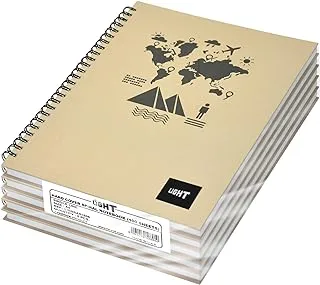 دفتر ملاحظات من FIS LINBSA51805 ذو سطر واحد يحتوي على 100 ورقة ذات غلاف صلب حلزوني 5 قطع ، مقاس A5