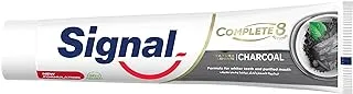 SIGNAL Complete 8 Nature Elements Toothpaste, for a whiter smile in 7 days, Charcoal, with Zinc for natural antibacterial protection, 75ml