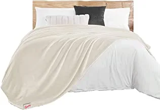 Sandy Super Soft Flannel Blanket/Throw, Warm Soft & Cozy Perfect for Sofa & Bed Decorating and Layering for All Seasons, (King Size 220 X 240 cm - Off White)