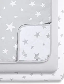 Snüz 3 Piece Crib Bedding Set – 100% Jersey Cotton – Grey & White Blanket and Crib Sheets – Star