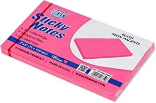 FIS Sticky Note Pad, 3X5 inches, Pack of 12, Ruled Neon Magenta -FSPO3X5RNMG