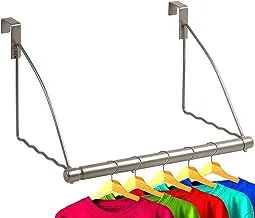 Hold N Storage Over the Door Closet Valet- Over the Door Clothes Organizer Rack and Door Hanger for Clothing or Towel, Home and Dorm Room Storage and Organization