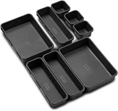 madesmart Value 8-Piece Interlocking Bin Pack - Granite | VALUE COLLECTION | Customizable Multi-Purpose Storage | Durable | Easy to Clean | BPA-Free