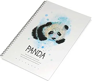 مجموعة FIS مكونة من 5 دفاتر ذات غلاف صلب حلزوني ، 96 ورقة مقاس A4 Panda Design 6 -FSNBSHCA496-PAN6