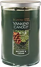 Yankee Candle Balsam & Cedar Scented، Classic 22oz Large Tumbler 2-Wick Candle ، أكثر من 75 ساعة من حرق الوقت
