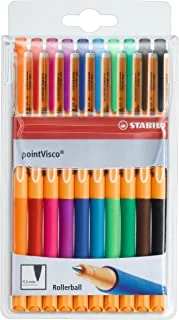 Gel Rollerball - STABILO pointVisco Wallet of 10 Assorted Colours