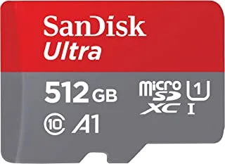 بطاقة سانديسك الترا يو اتش اس اي مايكرو اس دي بسعة 512 جيجا، بسرعة 150 ميجابايت/ثانية، للهواتف الذكية، SDSQUAC-512G-GN6MN