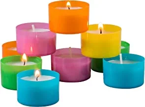 Stonebriar 96 Pack Multicolor Unscented 6 to 7 Hour Long Burning Tea Light Candles