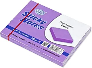 FISSticky Note Pad, 3X4 inches, Pack of 12, Fluorescent Purple 100 Sheets -FSPO34FPUN