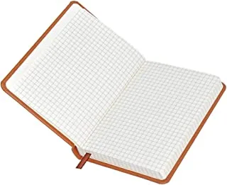 120-Sheets FIS Italian PU Notebook A6, 5mm Square, Brown - FSNB5M1602