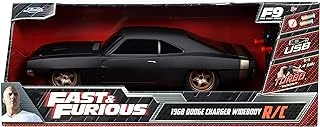 Jada Fast and Furious 1:16 Scale RC Dom's Dodge Charger Car, Black