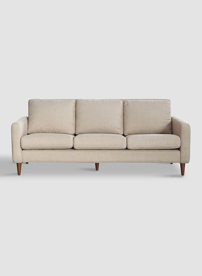 Switch Sofa - Upholstered Fabric Beige Wood Couch - 2060 X 925 X 840 - 3 Seater Sofa Relaxing Sofa