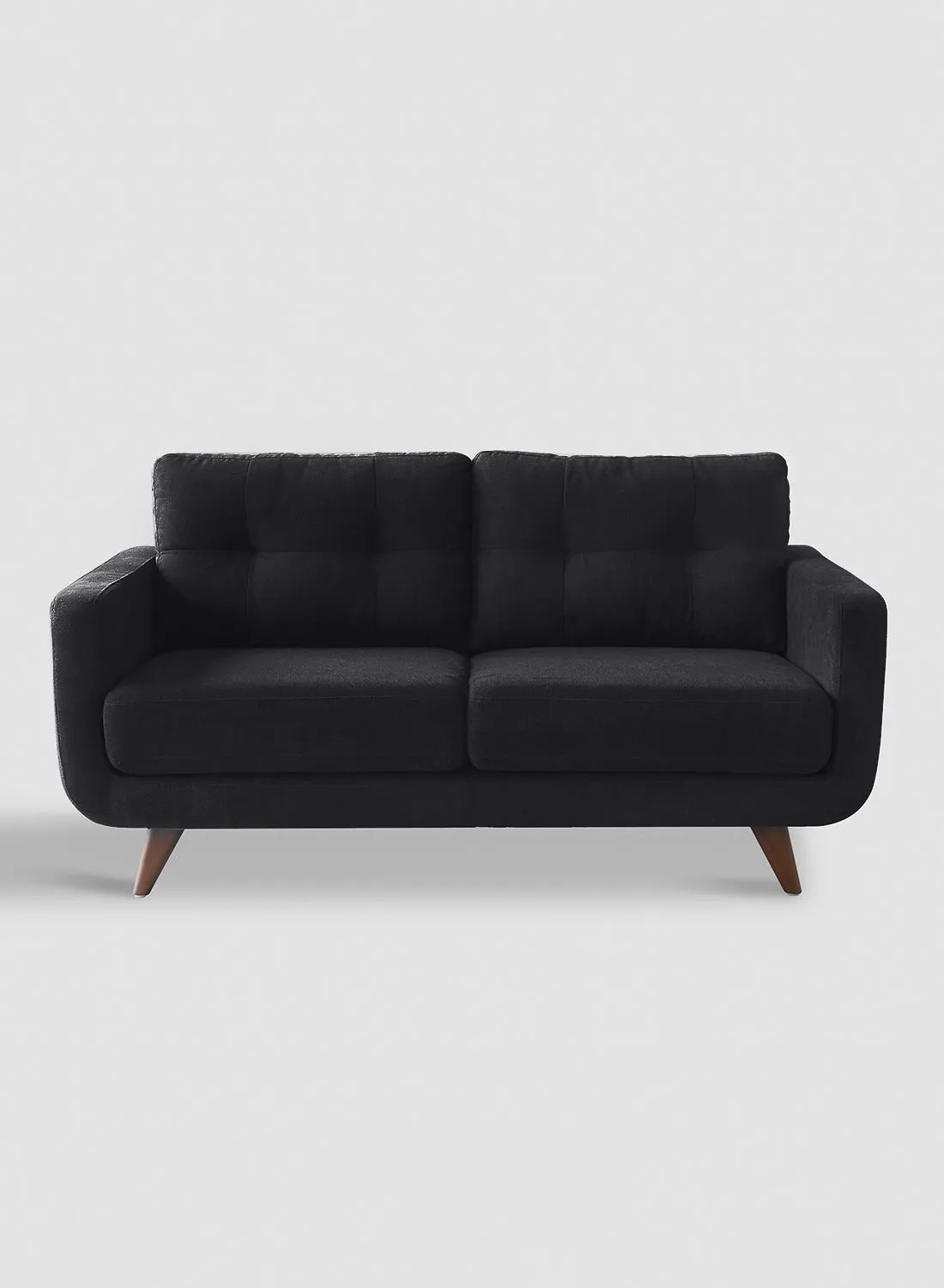 Switch Sofa - Upholstered Fabric Black Wood Couch - 1620 X 870 X 840 - 2 Seater Sofa Relaxing Sofa