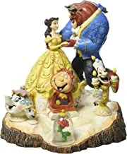 Disney Traditions by Jim Shore Beauty and the Beast Carved by Heart Stone Resin Figurine, 7.75”