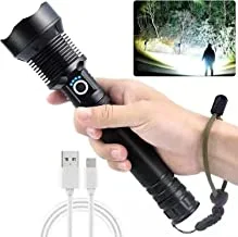 Rechargeable led Flashlight with 90000 lumens, Upgraded P70.2 Led Flashlight high lumens with Power Display, Zoomable Water Resistant Durable Portable Camping Handheld Flashlight for Emergencies