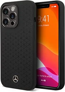 Mercedes-benz liquid silicone case with large star pattern for iphone 14 pro max - black