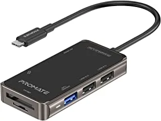 Promate 7-in-1 Multi-Port Adapter with 4K HDMI, Sync Charge USB-C Port for MacBook Pro, MacBook Air, Chromebook