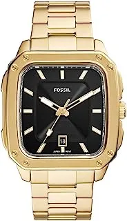 Fossil Inscription Three-Hand Date Gold-Tone Stainless Steel Watch - FS5932, Black