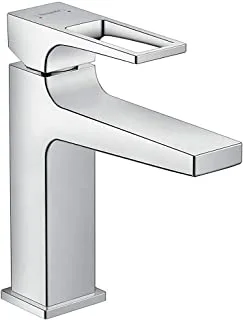 Hansgrohe Metropol Single Lever Basin Mixer with Loop Handle and Push-Open Waste Set, 110 mm Spout Height