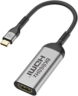 محول Promate USB-C إلى HDMI ، محول HDMI Ultra HD 8k @ 60hz مع نقل 48 جيجابت في الثانية ، 10000+ عمر طويل الانحناء وتصميم مضغوط لأجهزة MacBook Pro و iPad Air و Galaxy S22 و MediaLink-8K