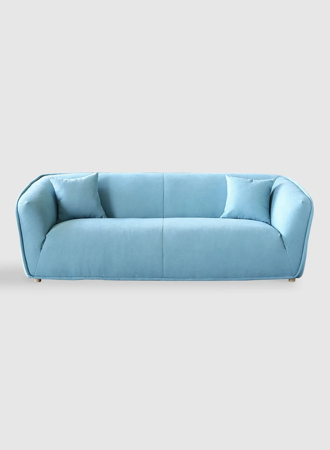 Switch Sofa - Upholstered Fabric Baby Blue Wood Couch - 2150 X 860 X 740 - 3 Seater Sofa Relaxing Sofa