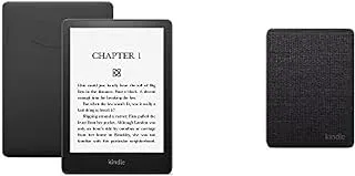 حزمة Kindle Paperwhite بما في ذلك Kindle - 8 جيجا بايت (أسود) وغطاء قماش أمازون (أسود)