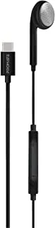 سماعات أذن بروميت مع موصل USB-C ، سماعة أذن أحادية الجانب مريحة USB-C عالية الدقة مع ميكروفون وعازل للضوضاء ووظيفة الاتصال والتحكم في مستوى الصوت في الخط لأجهزة MacBook Pro و iPad Air و Galaxy S22 / 21/20 Lingo-C أسود