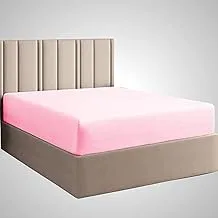 ملاءة سرير جاهزة من DONETELLA، باللون الوردي الفاتح، ناعمة وفاخرة، قطعة واحدة بجيب عميق - ملاءة من الألياف الدقيقة المصقولة - مقاومة للانكماش والبهتان، تناسب مرتبة تصل إلى 30 سم