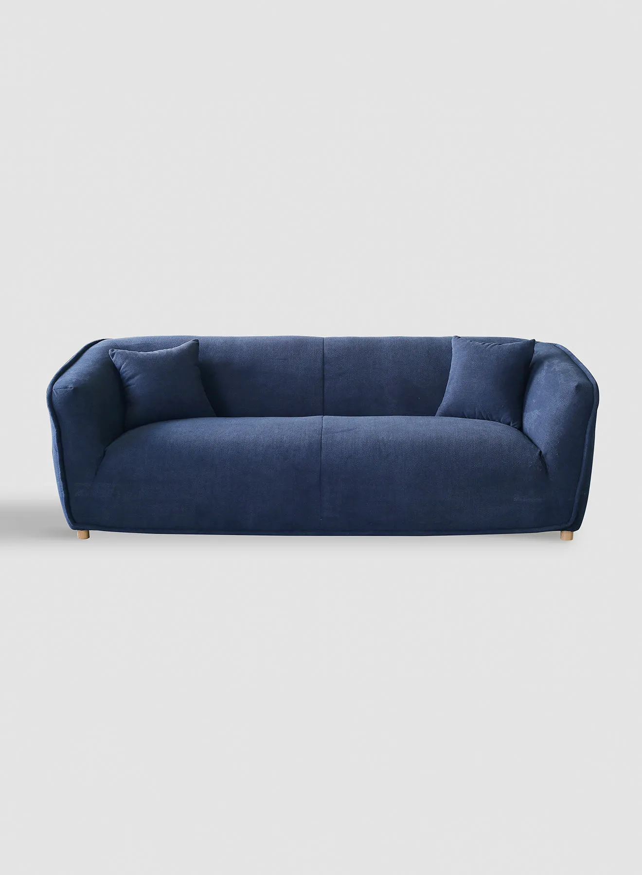 Switch Sofa - Upholstered Fabric Navy Blue Wood Couch - 2150 X 860 X 740 - 3 Seater Sofa Relaxing Sofa