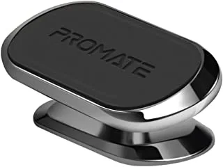 Promate Magnetic Car Phone Holder, Universal Cradleless Stick-On Dashboard Mount with 360-Degree Rotation, 8 Integrated Magnets, Low Vibration and Anti-Slip Grip Magnetto-3 Black