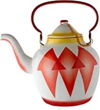 Alsaif dimond design enamelware arabian kettle, 3.0 liter capacity, red