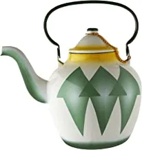 Al Saif Dimond Design Enamelware Arabian Kettle, 0.6 Liter Capacity, Green